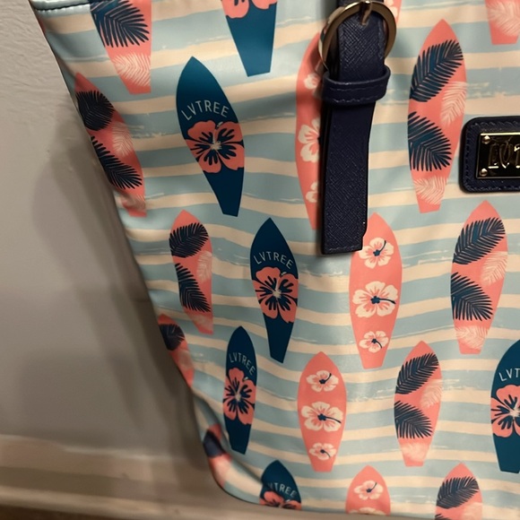 Lvtree tote  blue and pink with surfboards - Picture 3 of 10